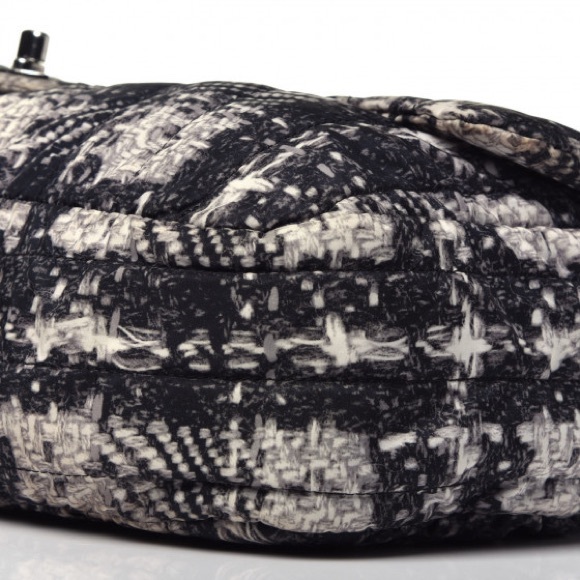 Chanel  Nylon Tweed Print Jumbo Flap Black - Picture 5 of 14